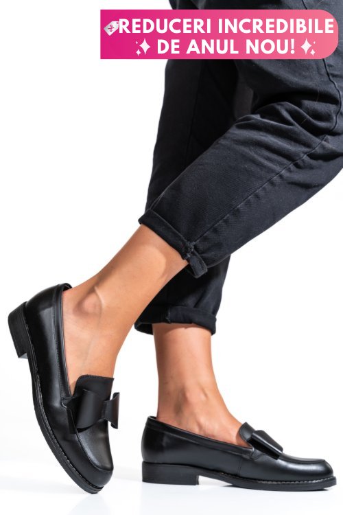 Mocasini negri piele naturala 2s77110