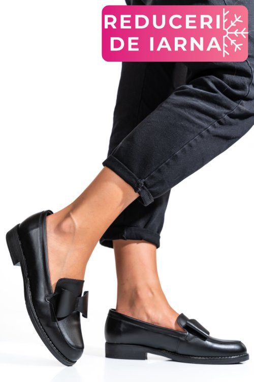 Mocasini negri piele naturala 2s77110