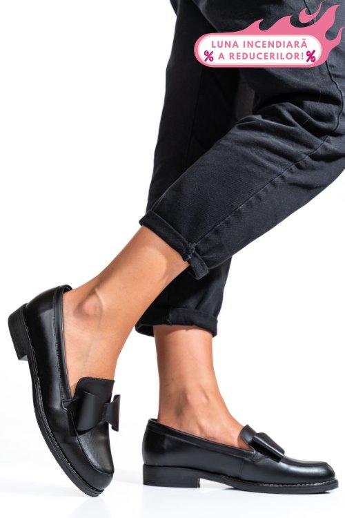 Mocasini negri piele naturala 2s77110