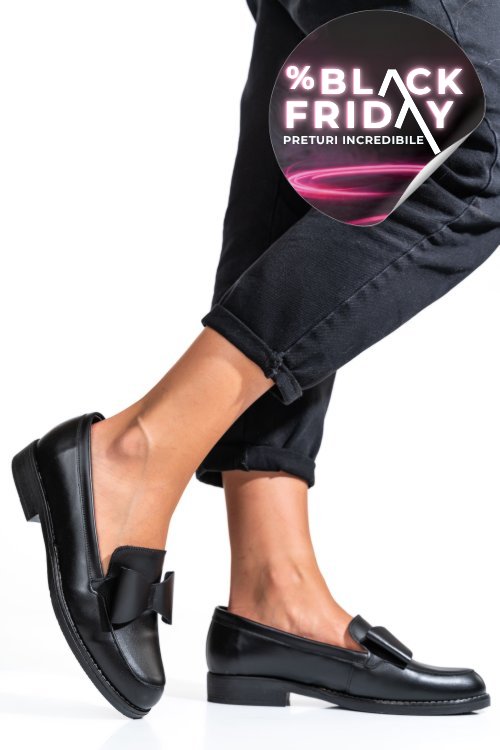 Mocasini negri piele naturala 2s77110