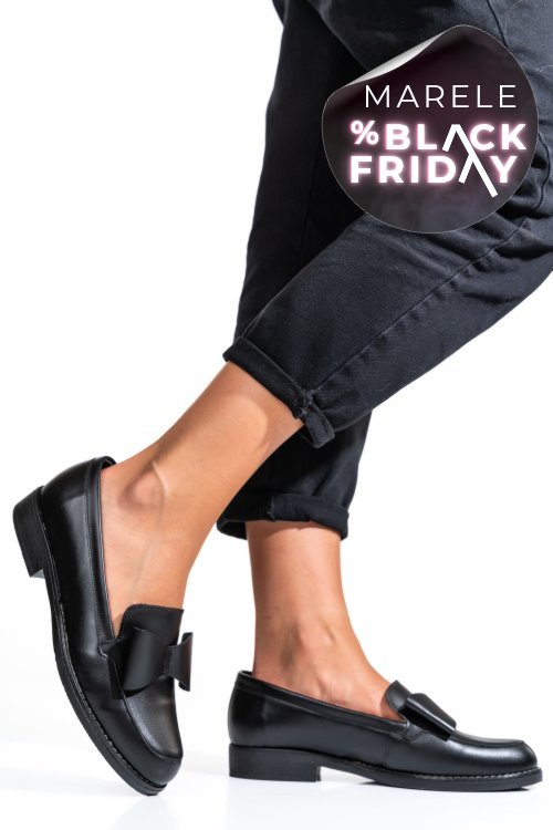 Mocasini negri piele naturala 2s77110