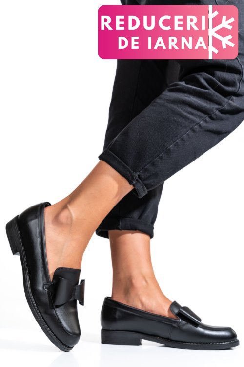 Mocasini negri piele naturala 2s77110