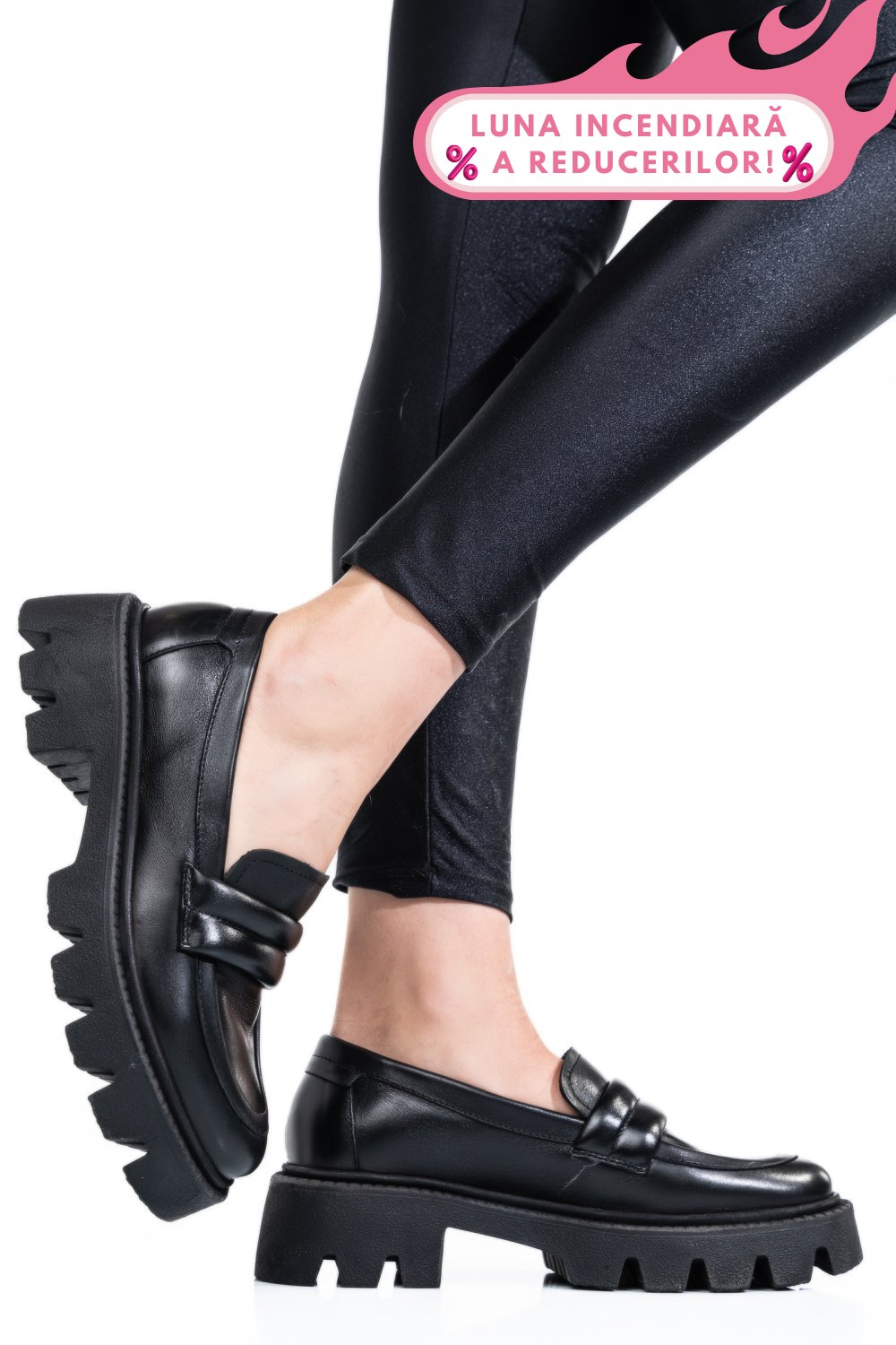 MOCASINI BLACK PIELE NATURALA 3S7799