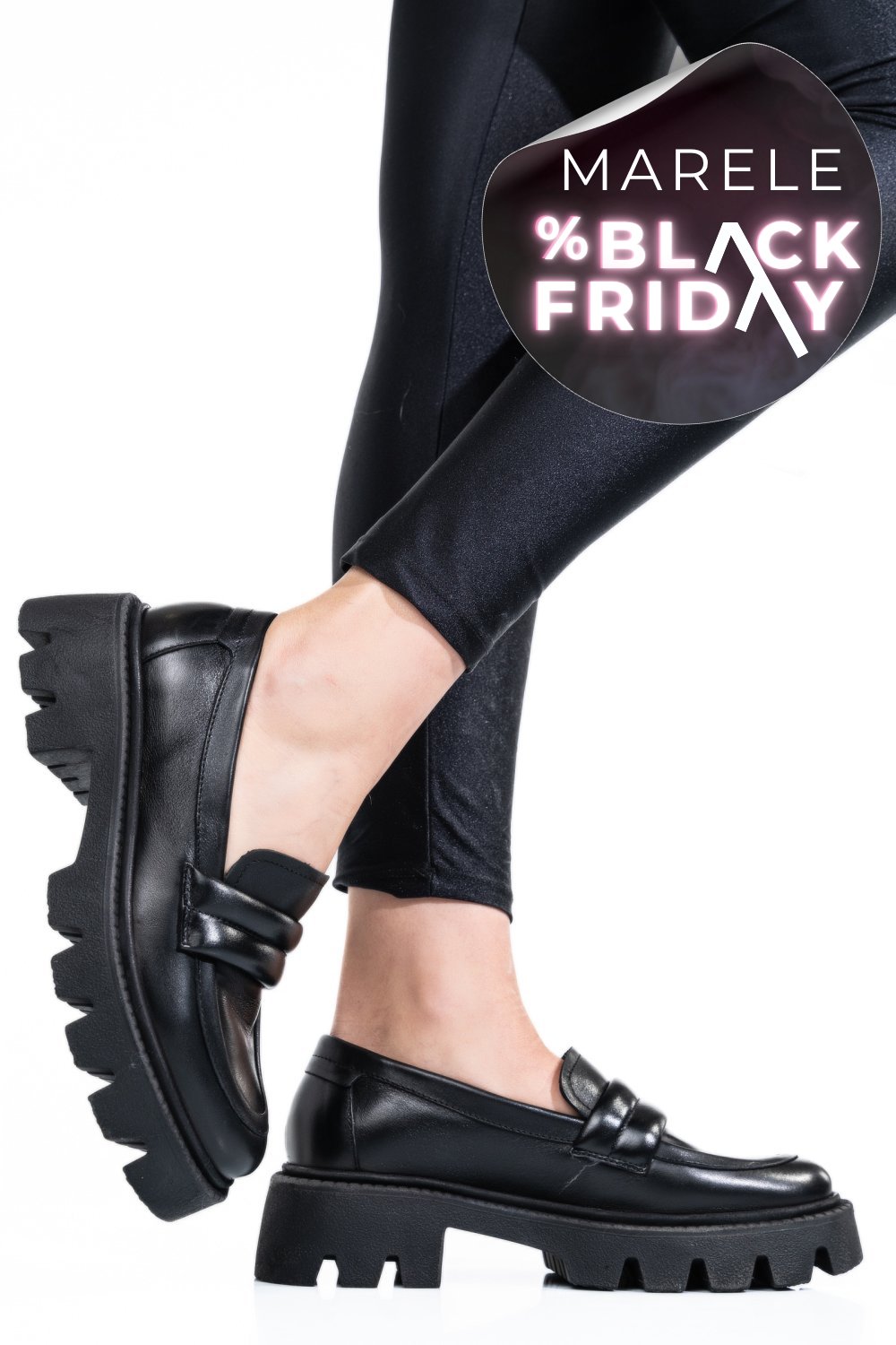 MOCASINI BLACK PIELE NATURALA 3S7799