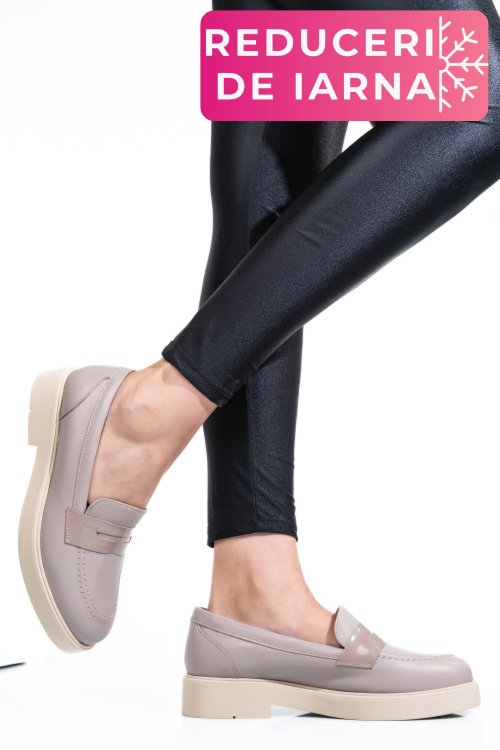 Pantofi bej piele naturala 2s7741604np