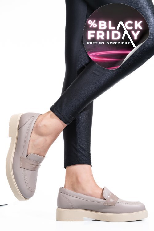 Pantofi bej piele naturala 2s7741604np