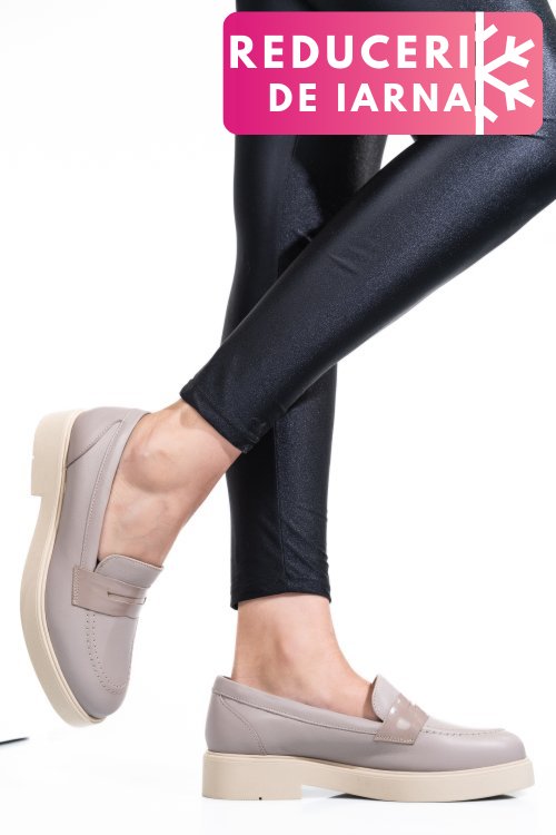 Pantofi bej piele naturala 2s7741604np