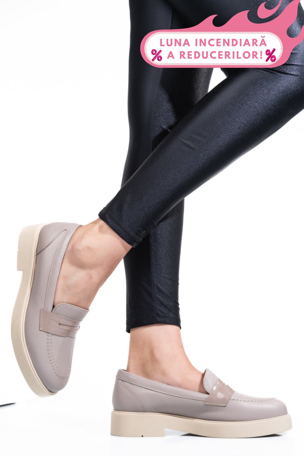 PANTOFI BEJ PIELE NATURALA 2S7741604NP