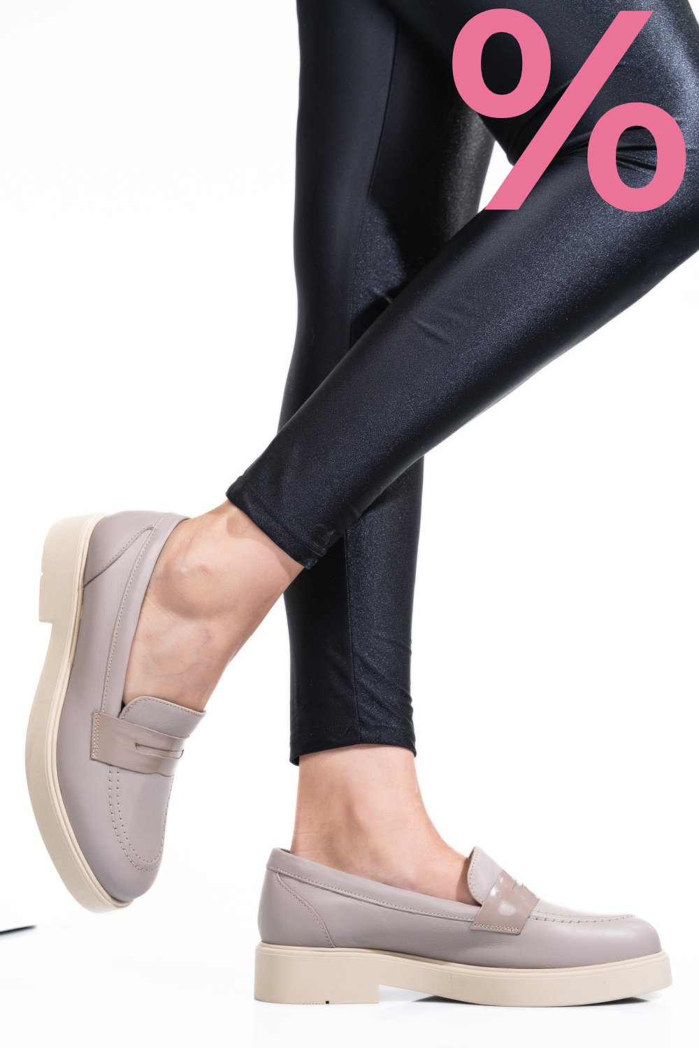 PANTOFI BEJ PIELE NATURALA 2S7741604NP