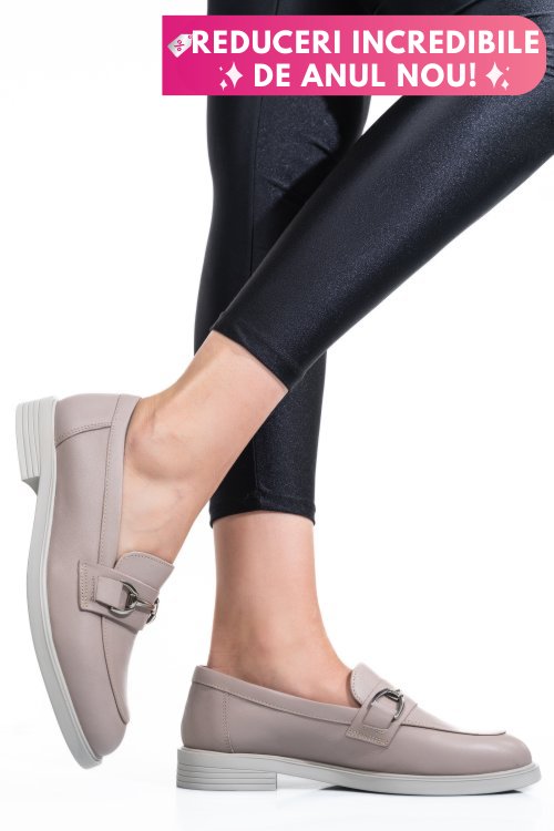 Pantofi bej piele naturala 2s7741606anp