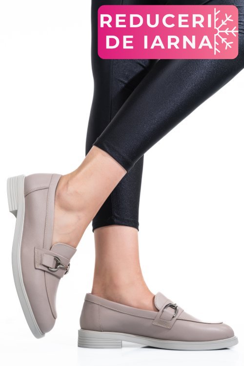 Pantofi bej piele naturala 2s7741606anp