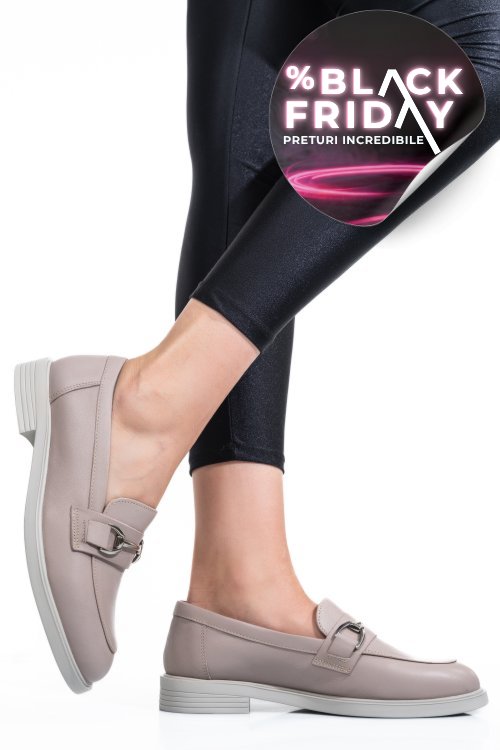 Pantofi bej piele naturala 2s7741606anp