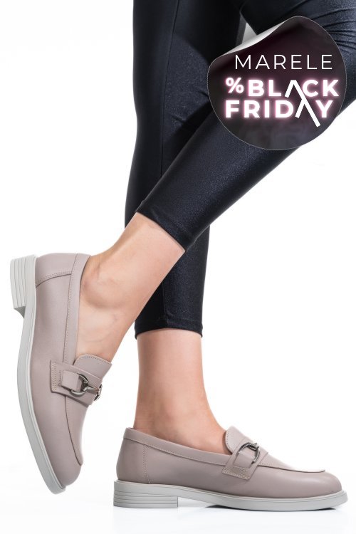 Pantofi bej piele naturala 2s7741606anp