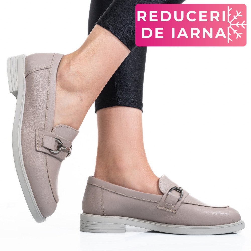 PANTOFI BEJ PIELE NATURALA 2S7741606ANP