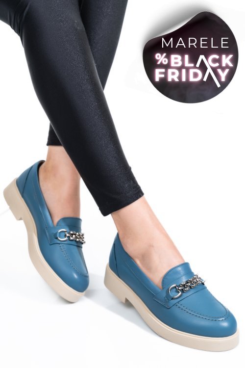 Pantofi albastri piele naturala 2s7741604anp