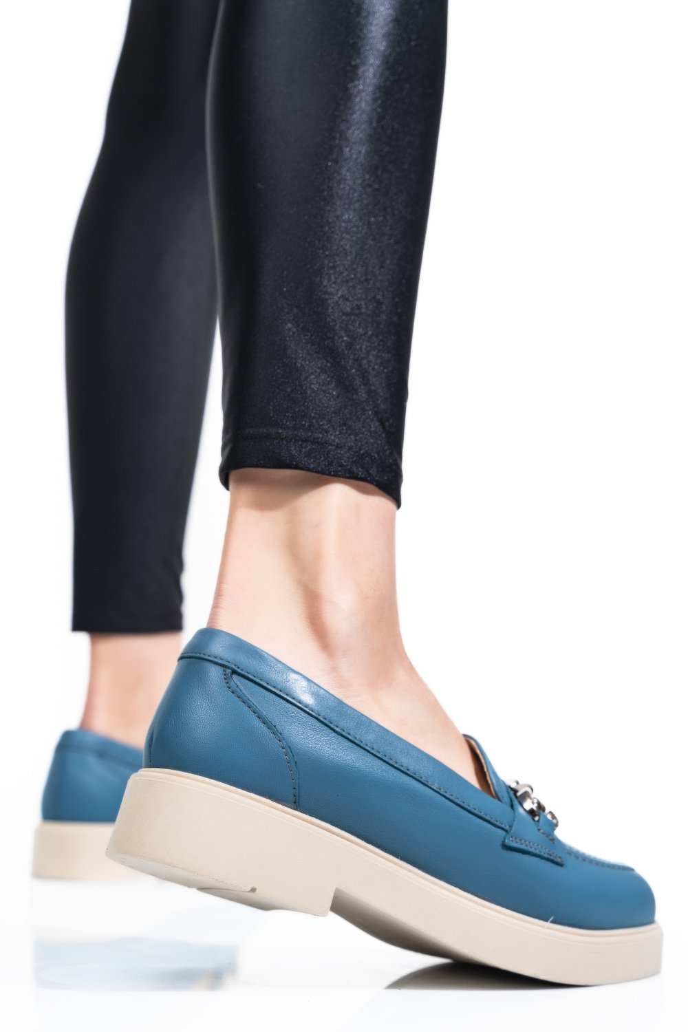 PANTOFI ALBASTRI PIELE NATURALA 2S7741604ANP