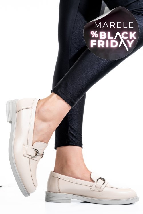 Pantofi bej piele naturala lacuita 2s7741606anpk