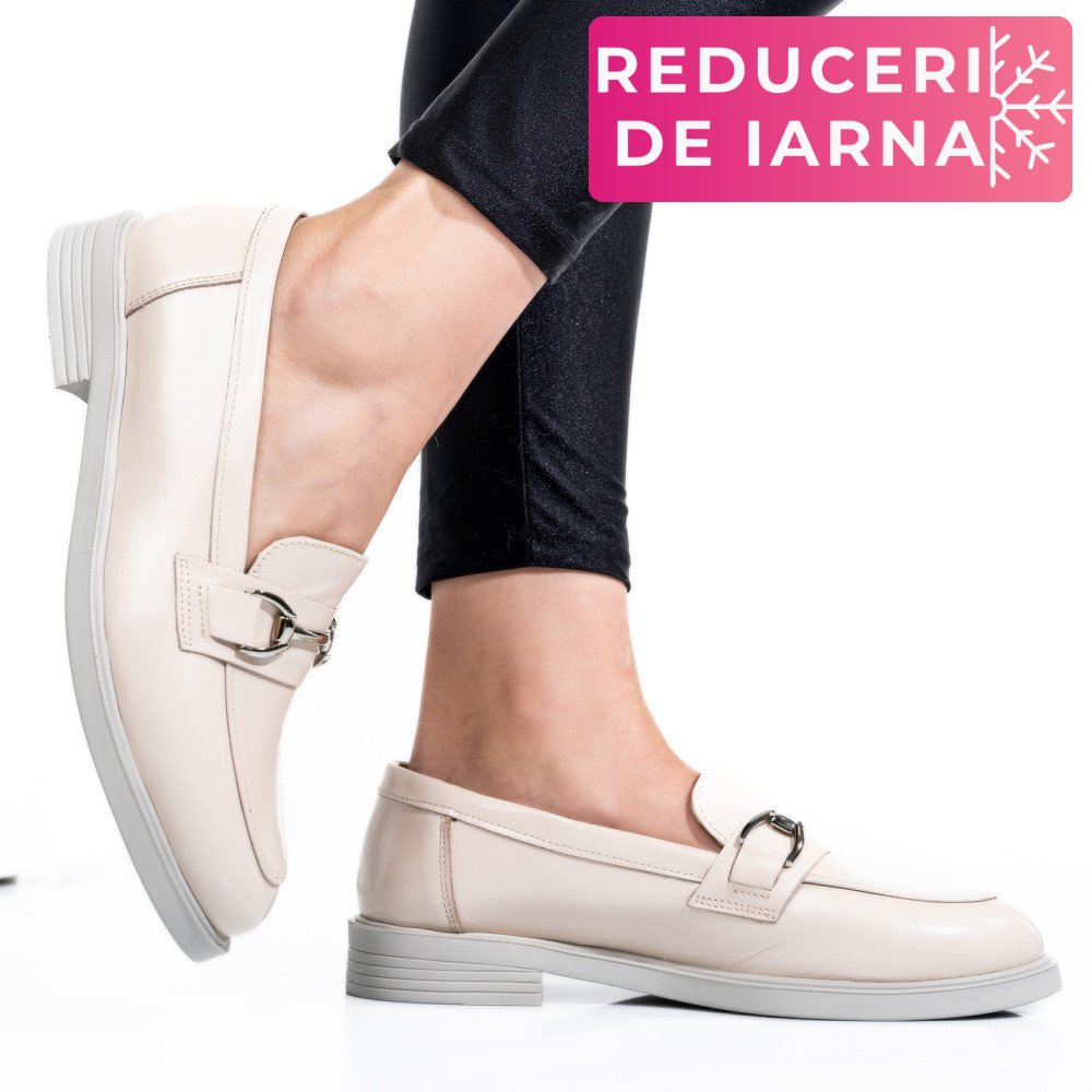 PANTOFI BEJ PIELE NATURALA LACUITA 2S7741606ANPK
