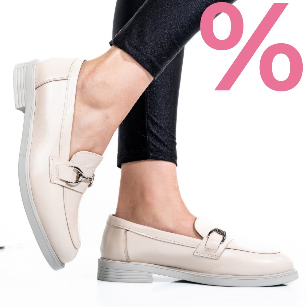PANTOFI BEJ PIELE NATURALA LACUITA 2S7741606ANPK