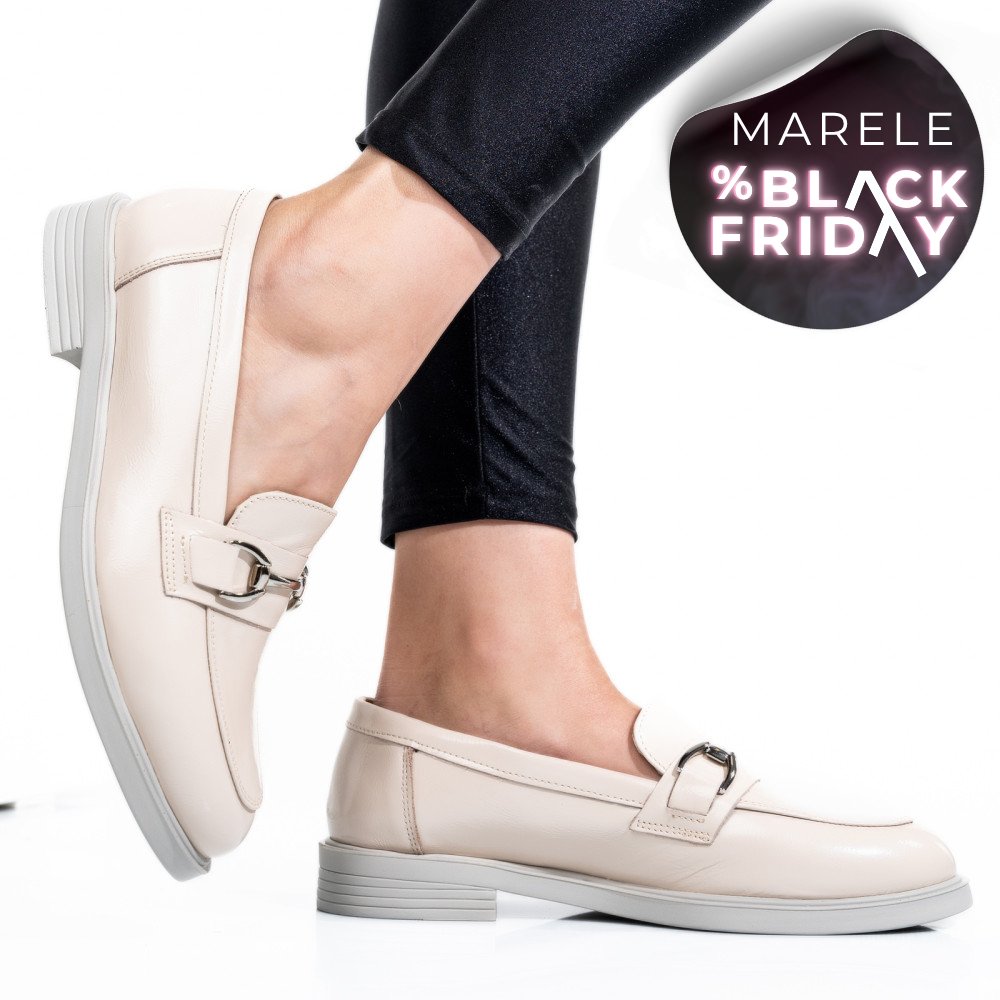 PANTOFI BEJ PIELE NATURALA LACUITA 2S7741606ANPK