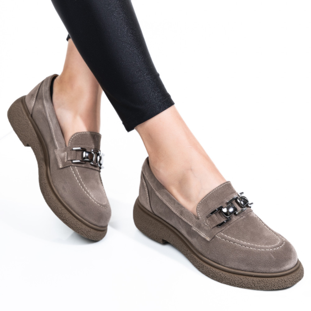 PANTOFI BEJ PIELE NATURALA INTOARSA 2S7741602SP