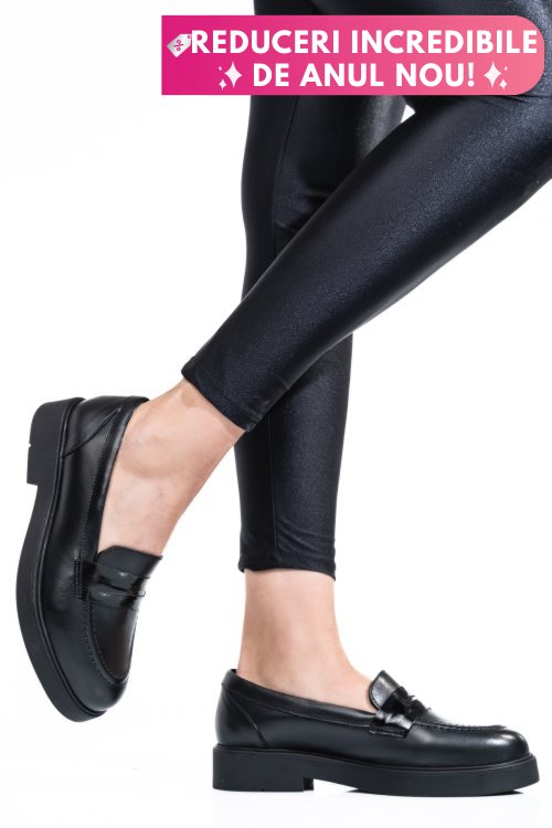 Pantofi negri piele naturala 2s7741604np