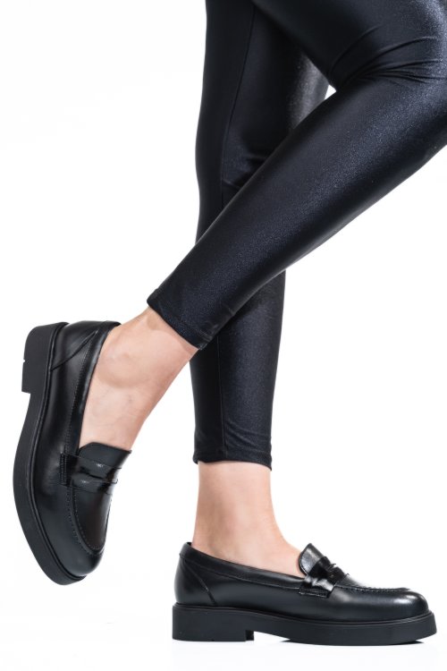 Pantofi negri piele naturala 2s7741604np