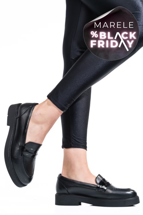 Pantofi negri piele naturala 2s7741604np