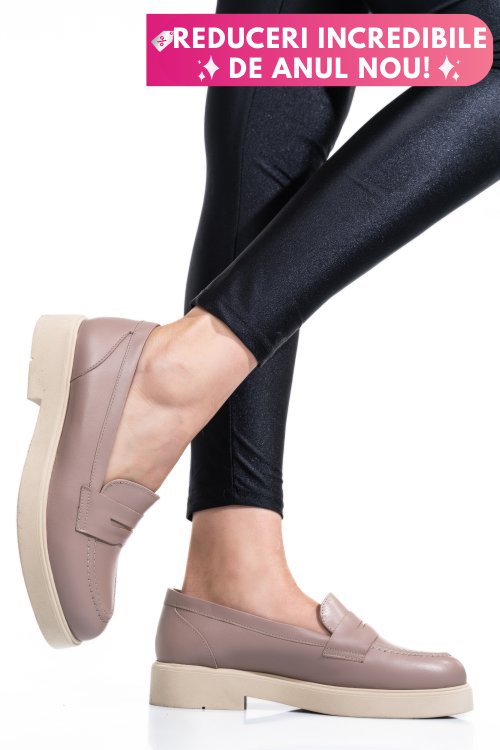 Pantofi taupe piele naturala 2s7741604np