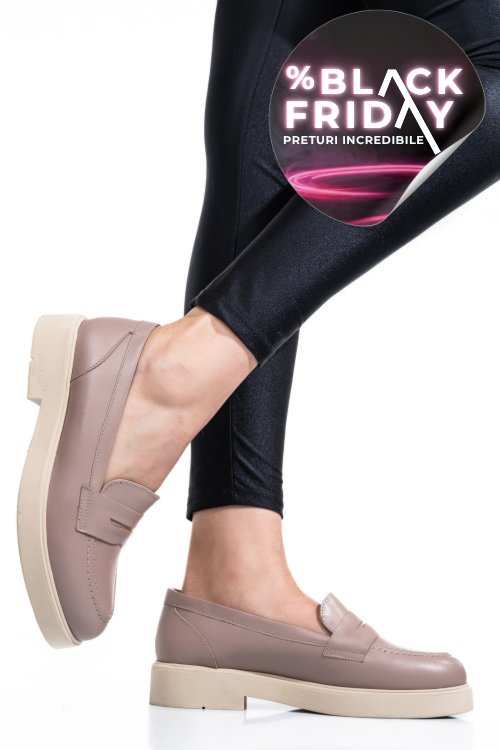 Pantofi taupe piele naturala 2s7741604np