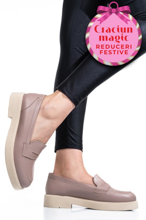 Pantofi taupe piele naturala 2s7741604np