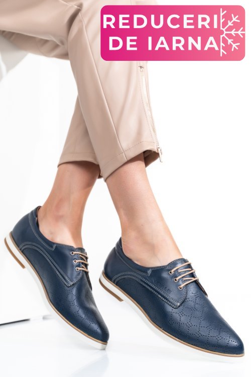 Pantofi albastri piele naturala 9pc01