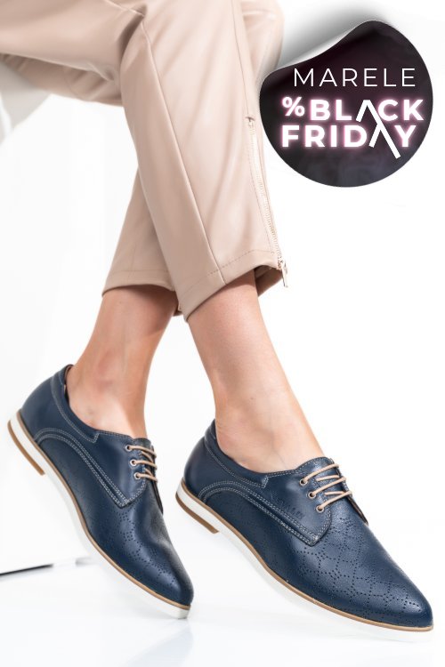 Pantofi albastri piele naturala 9pc01