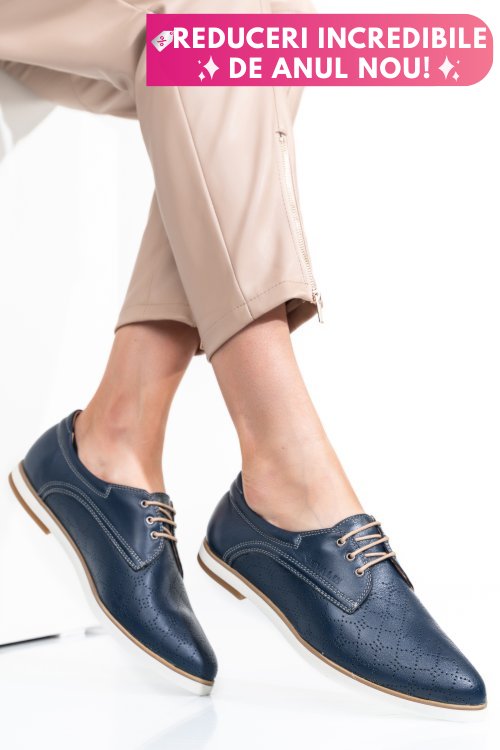 Pantofi albastri piele naturala 9pc01