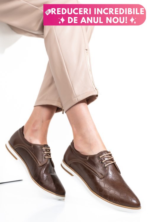 Pantofi maro piele naturala 9pc01