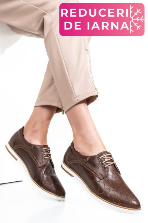 Pantofi maro piele naturala 9pc01