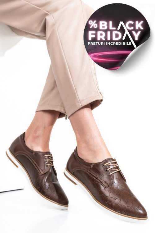 Pantofi maro piele naturala 9pc01