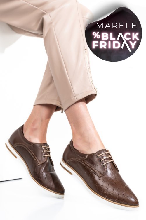 Pantofi maro piele naturala 9pc01