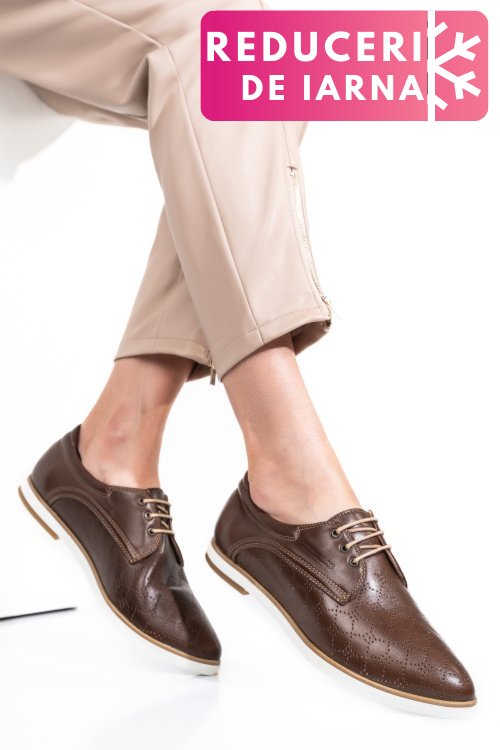 Pantofi maro piele naturala 9pc01