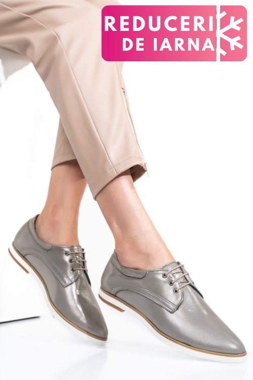 Pantofi gri piele naturala 9pc01