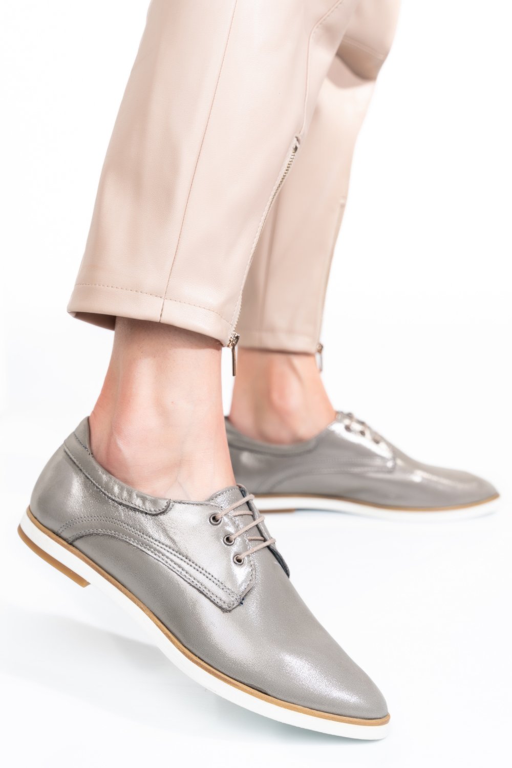 PANTOFI GRI PIELE NATURALA 9PC01