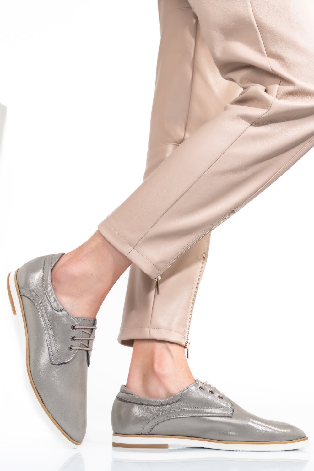 PANTOFI GRI PIELE NATURALA 9PC01