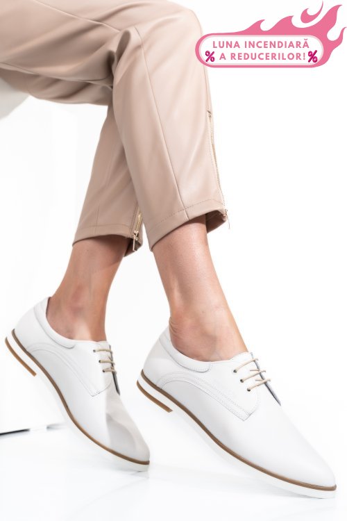 Pantofi albi piele naturala 9pc01