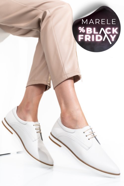 Pantofi albi piele naturala 9pc01