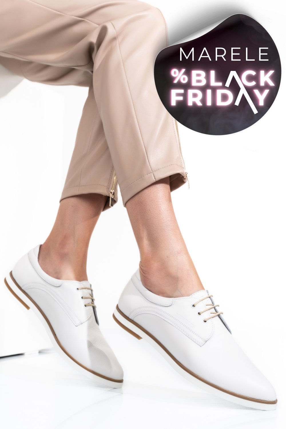 PANTOFI ALBI PIELE NATURALA 9PC01