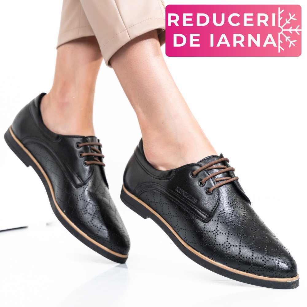PANTOFI NEGRI PIELE NATURALA 9PC01