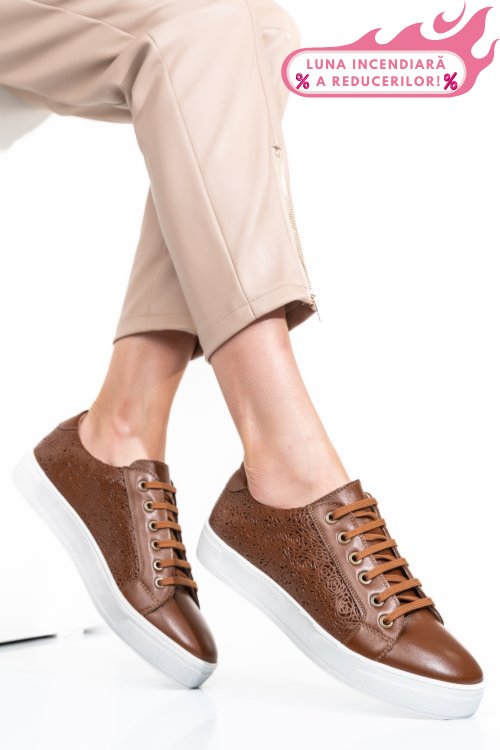 Pantofi maro piele naturala 9pc02