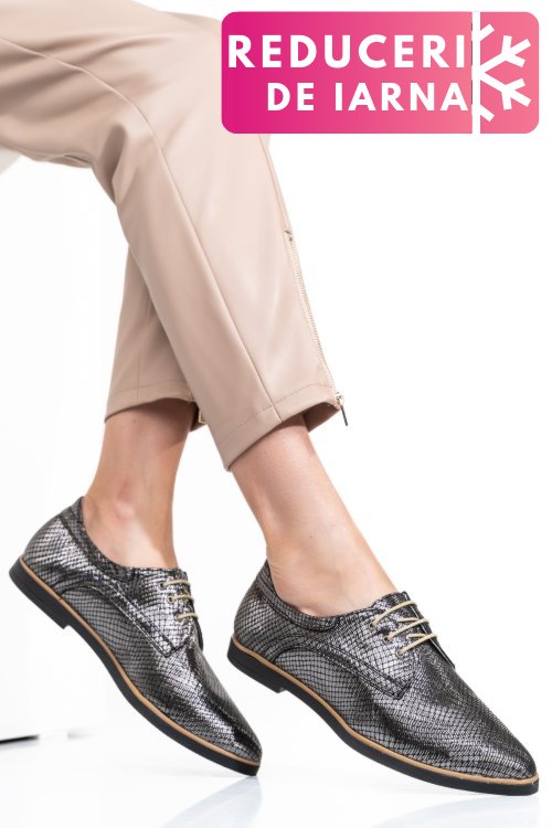 Pantofi argintii piele naturala 9pc01