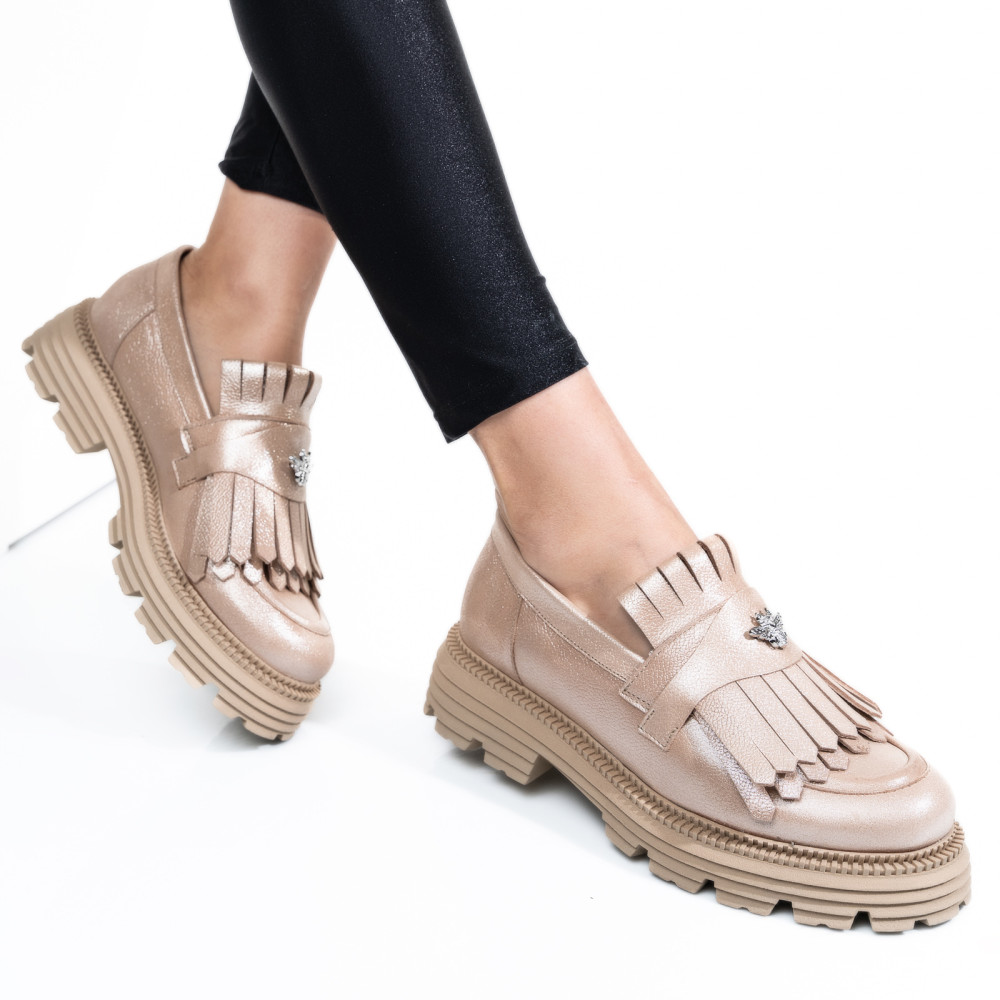 MOCASINI DAMA PIELE NATURALA BEJ SIDEF 3S7795