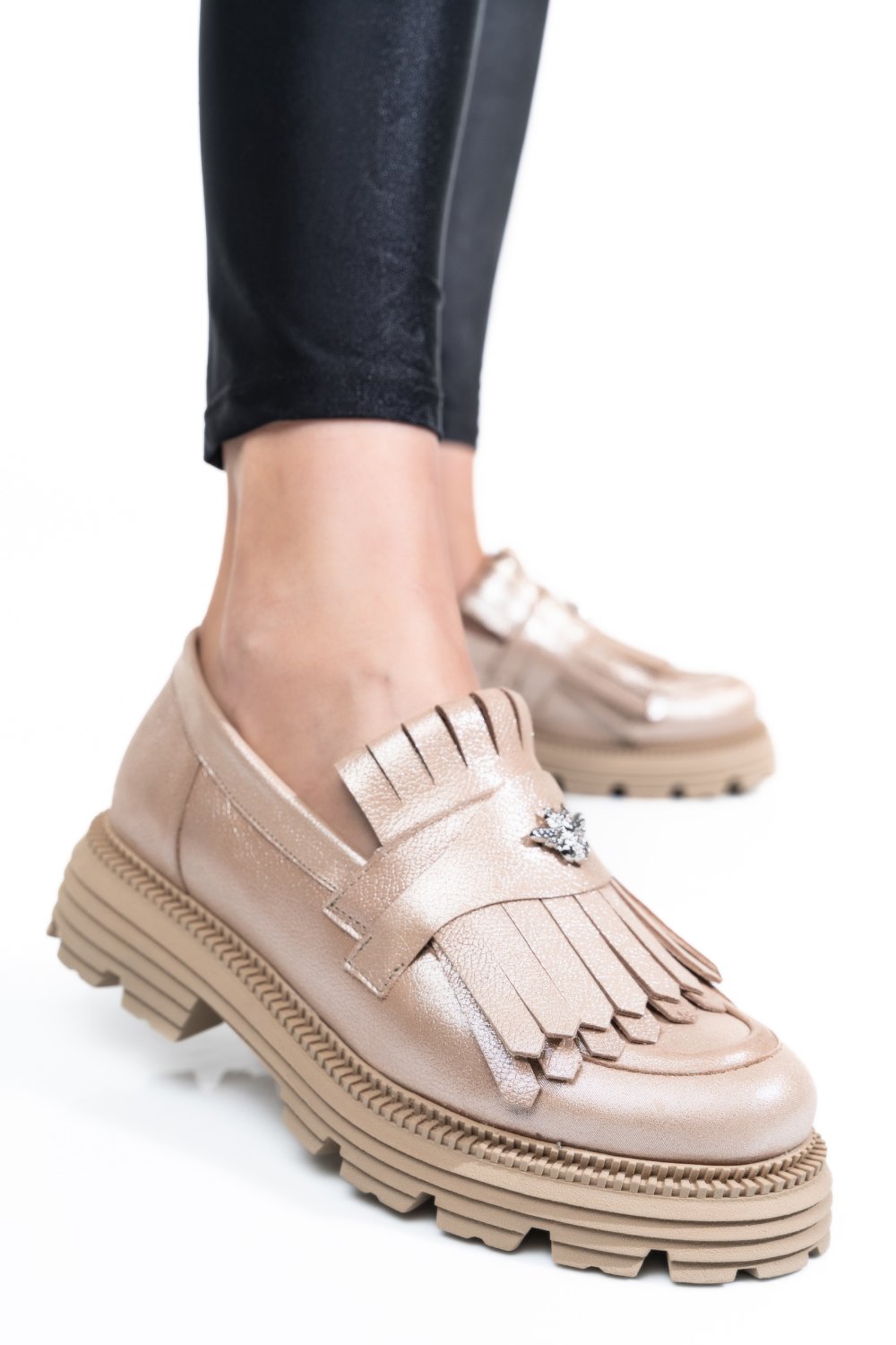 MOCASINI DAMA PIELE NATURALA BEJ SIDEF 3S7795